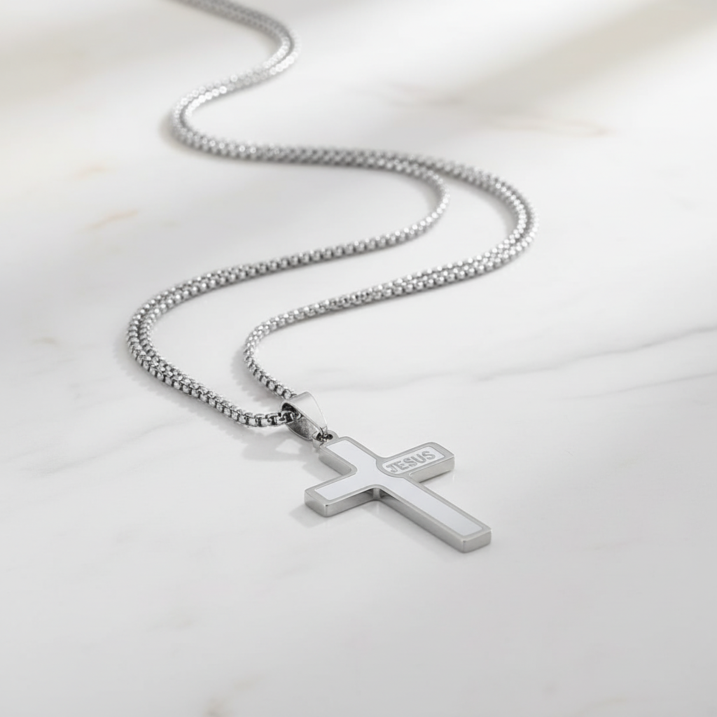 Foto profesional Cruz de Jesús plateada 1
