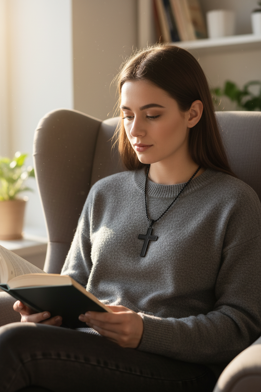 Cadena negra Cruz de Jesús - Uso diario 2